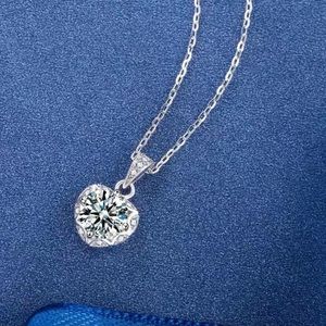 S925 1CT Heart Moissanite Necklace